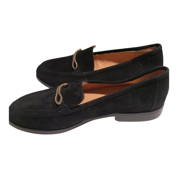 Joie Linita Black and Gold Slip-On Loafers with Textured Fabric Size 9.5 - Picture 4 of 9